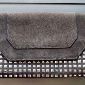 Studded Suede BCBG Clutch